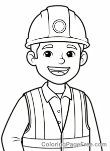 Adults coloring page - Worker wearing helmet