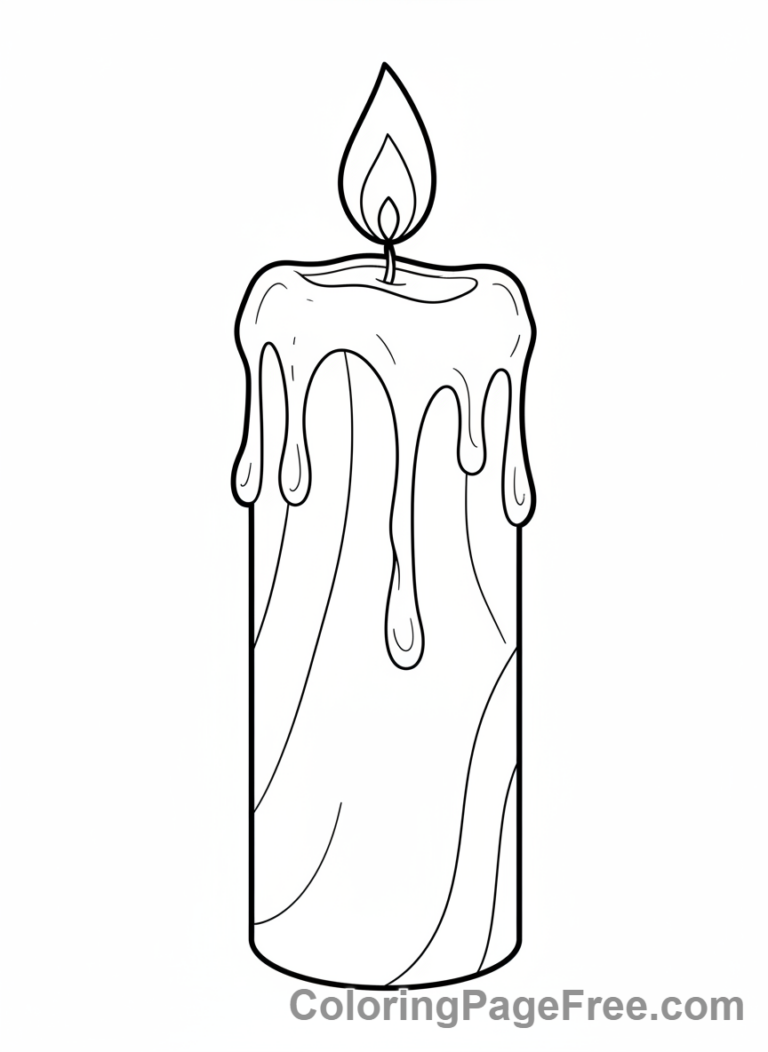 Advent Wreath coloring page - Close-up purple candle