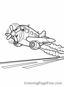 Airplane coloring page - Airplane taking off