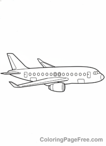 Airplane coloring page - Big passenger plane