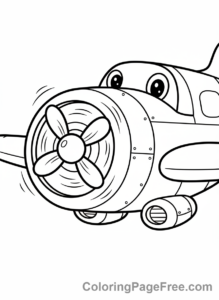 Airplane coloring page - Propeller close-up