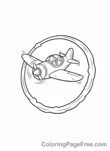Airplane coloring page - Stunt plane looping