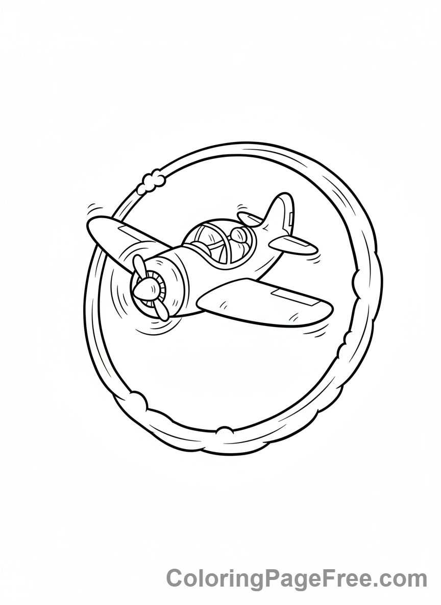 Airplane coloring page - Stunt plane looping
