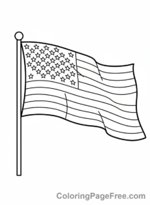 American Flag coloring page - American Flag Waving