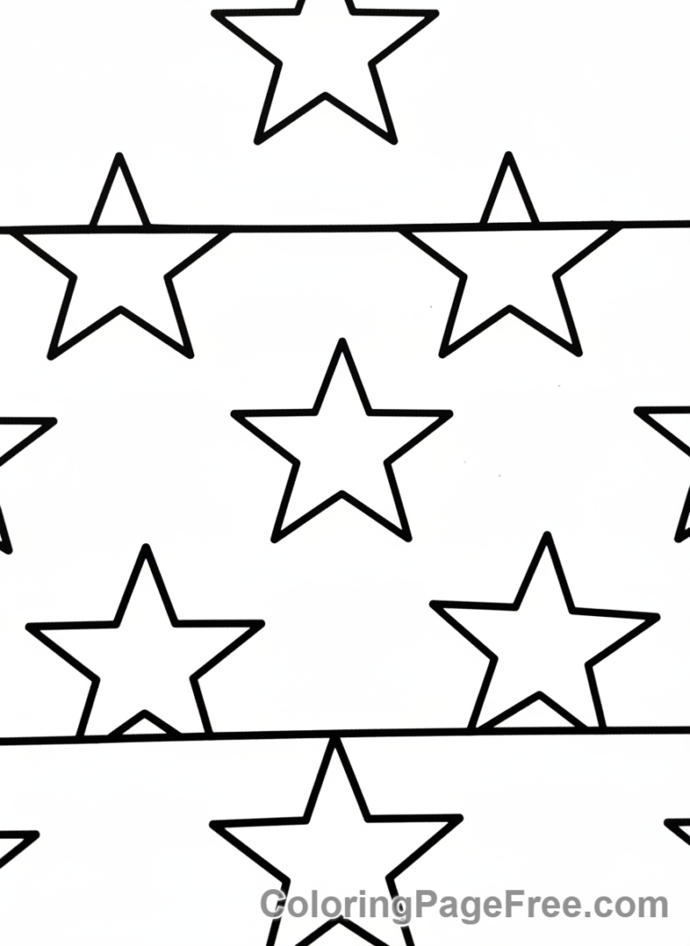 American Flag coloring page - Flag Stars Close-up