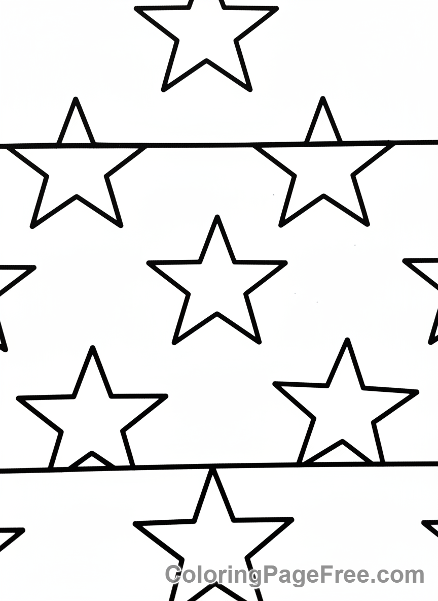 American Flag coloring page - Flag Stars Close-up