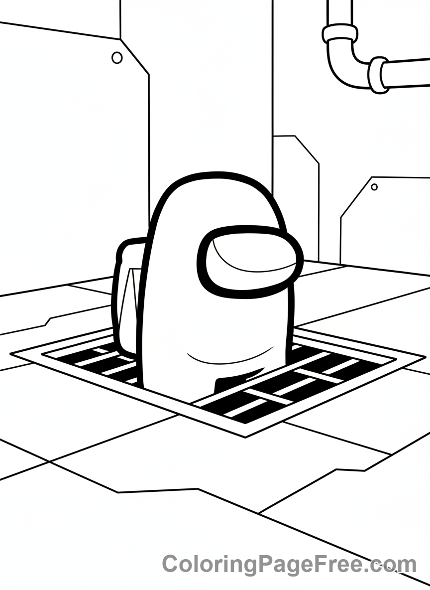 Among Us coloring page - Crewmate in vent