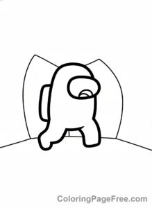Among Us coloring page - Crewmate running scared
