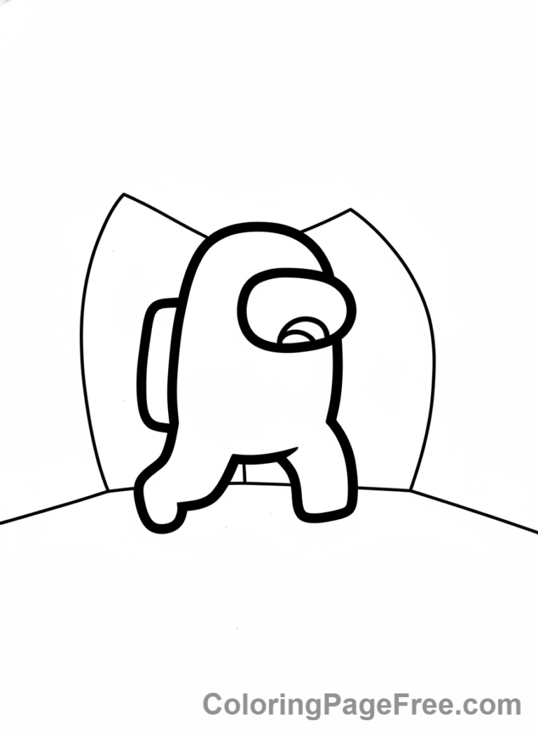 Among Us coloring page - Crewmate running scared