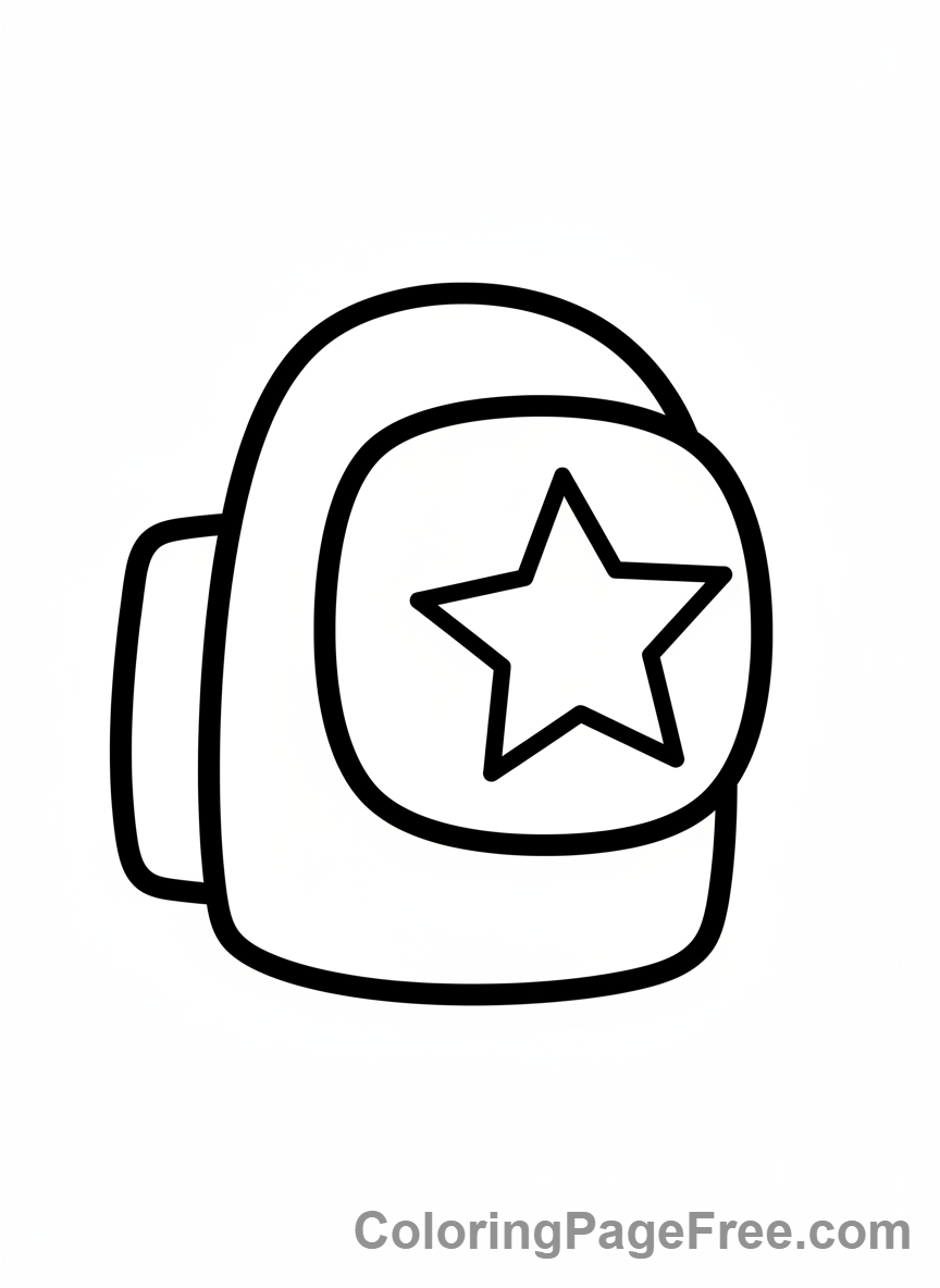 Among Us coloring page - Crewmate visor close-up