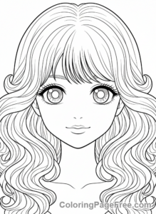 Anime coloring page - Anime girl portrait