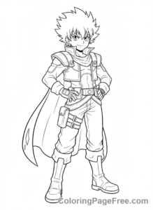 Anime coloring page - Hero boy standing
