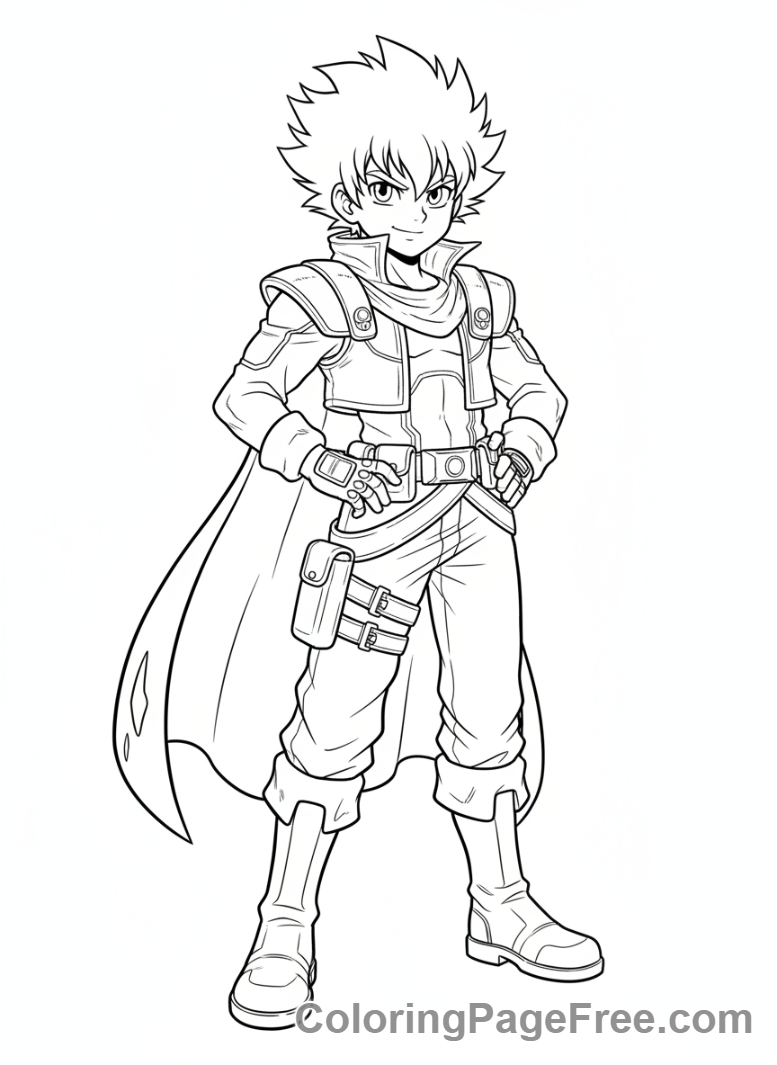 Anime coloring page - Hero boy standing