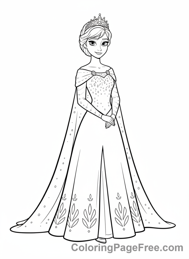 Anna coloring page - Anna coronation dress
