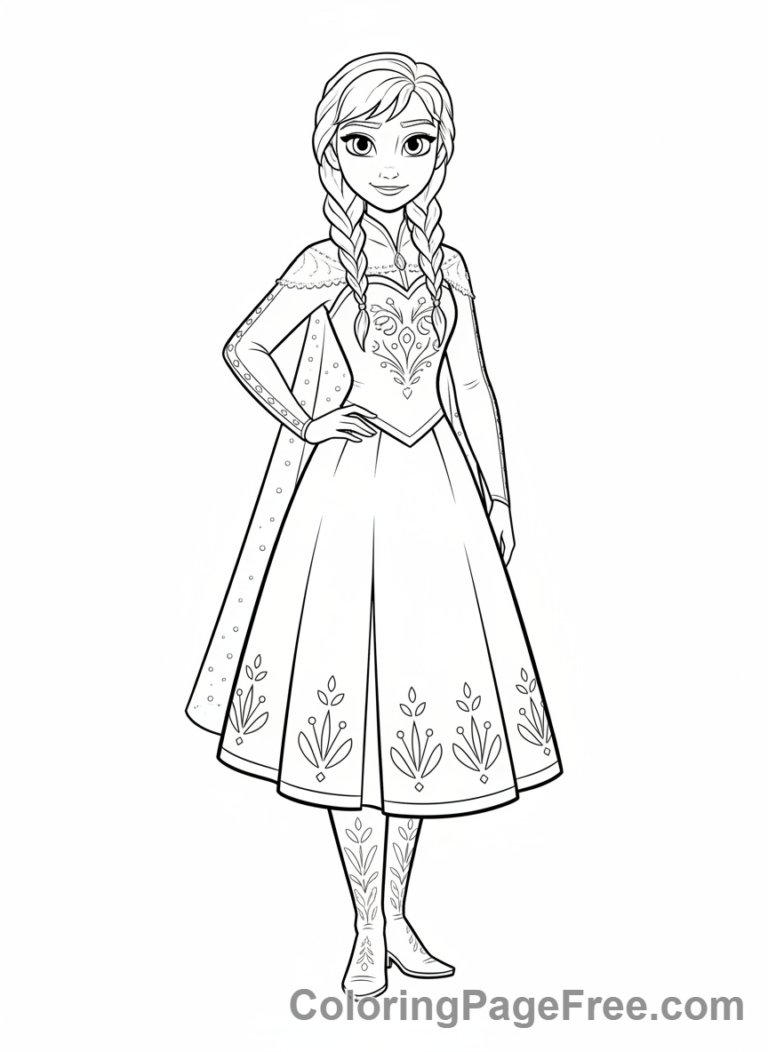 Anna coloring page - Anna standing happily