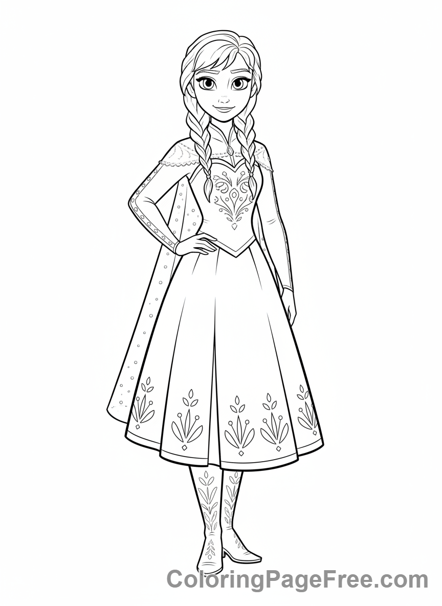 Anna coloring page - Anna standing happily