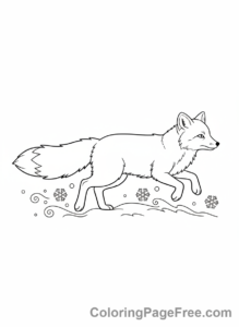 Arctic Animals coloring page - Arctic fox running
