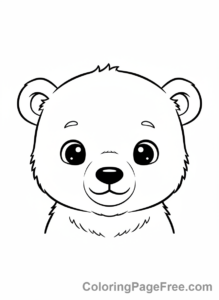 Arctic Animals coloring page - Polar bear cub face