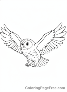 Arctic Animals coloring page - Snowy owl flying