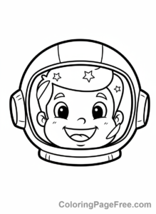Astronaut coloring page - Astronaut helmet close-up