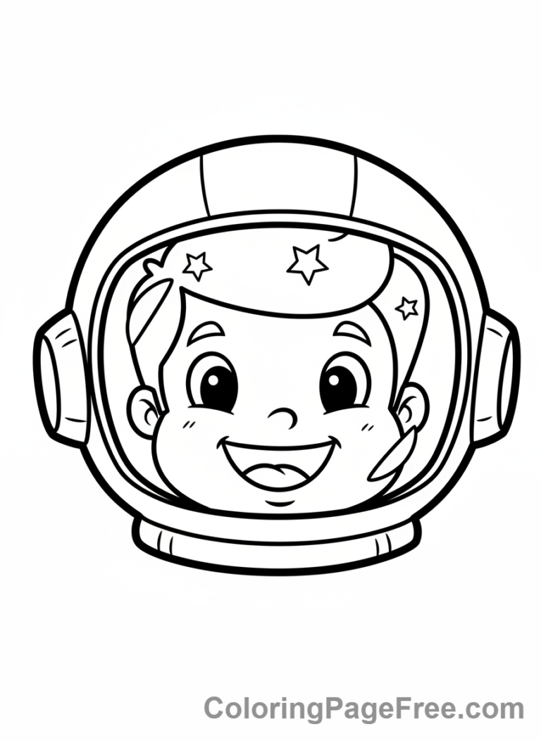 Astronaut coloring page - Astronaut helmet close-up