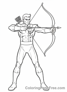 Avengers coloring page - Hawkeye aiming bow