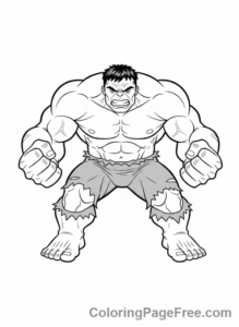 Avengers coloring page - Hulk smashing ground