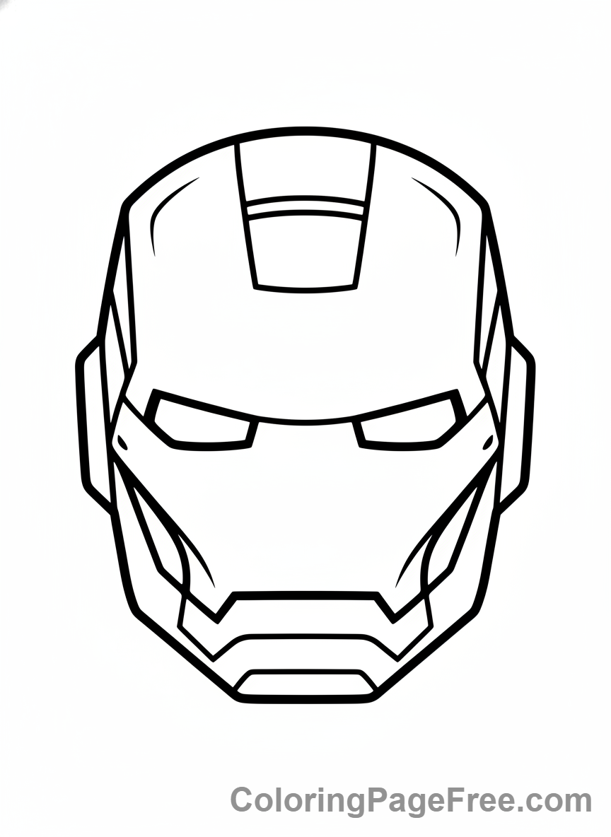 Avengers coloring page - Iron Man helmet detail
