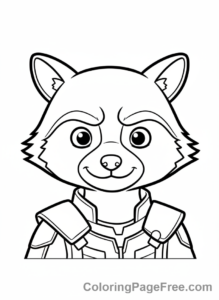 Avengers coloring page - Rocket Raccoon close-up