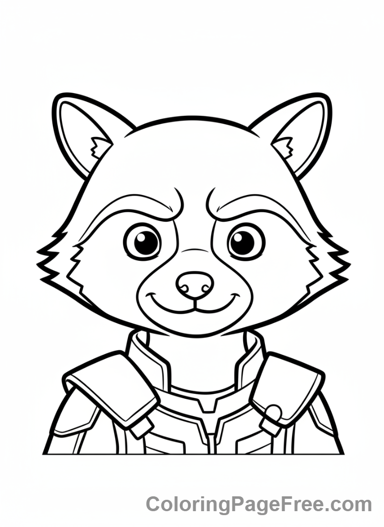 Avengers coloring page - Rocket Raccoon close-up