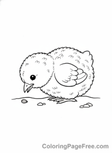 Baby Animals coloring page - Baby chick pecking