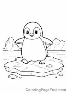 Baby Animals coloring page - Baby penguin waddling