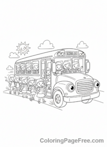 Back To School coloring page - School bus arriving