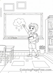 Back To School coloring page - Writing chalkboard