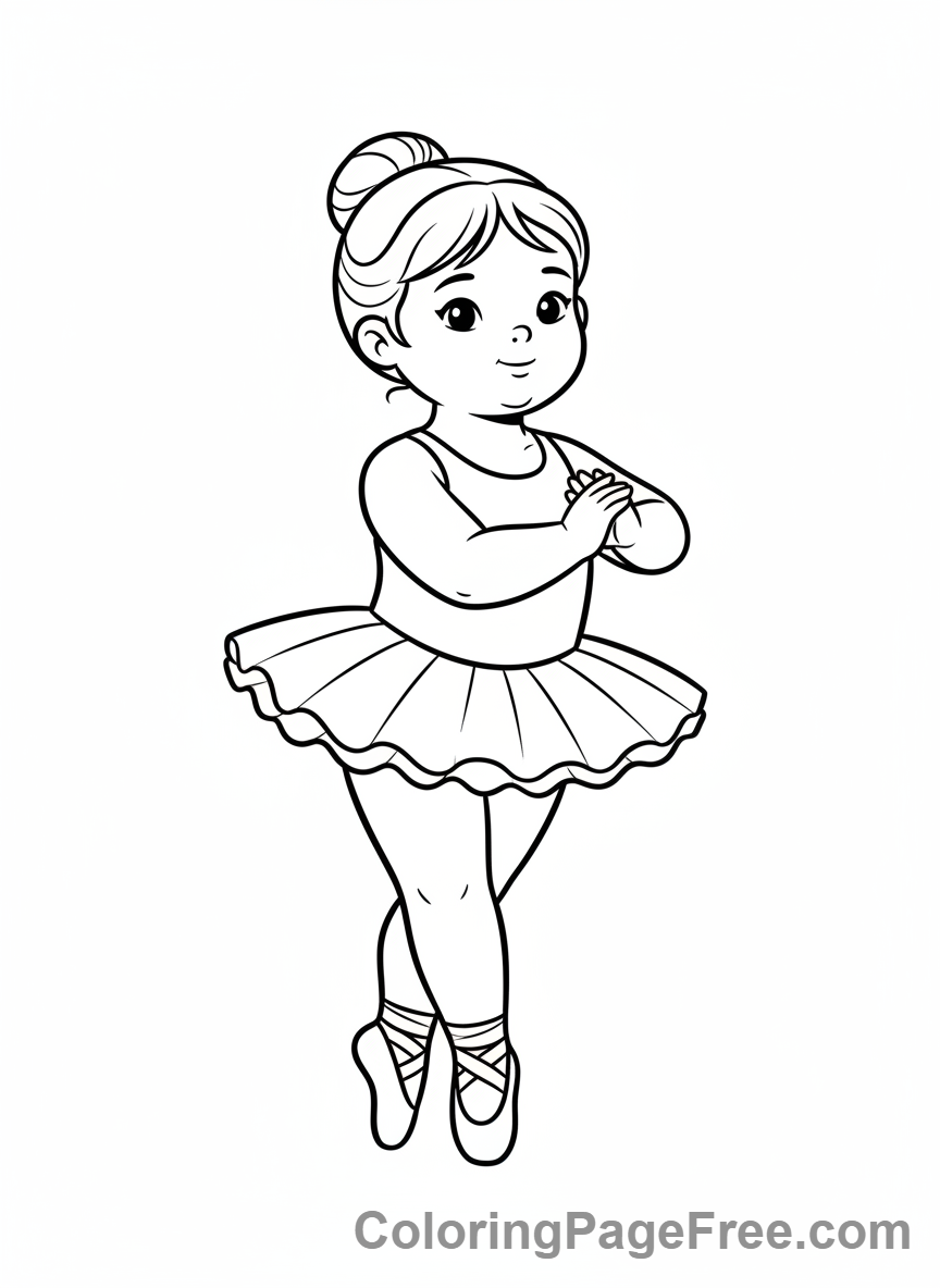 Ballet coloring page - Ballerina plie position