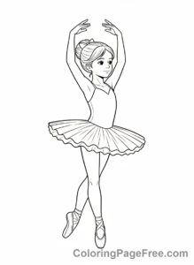 Ballet coloring page - Ballerina spinning pirouette