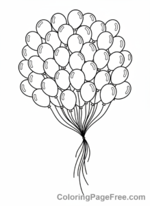 Balloons coloring page - Balloons Fly Away