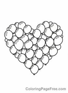 Balloons coloring page - Heart of Balloons