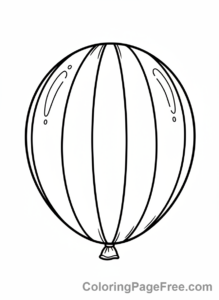 Balloons coloring page - Striped Balloon Close-up