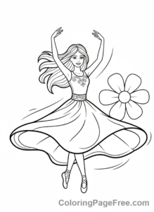 Barbie coloring page - Barbie dancing gracefully