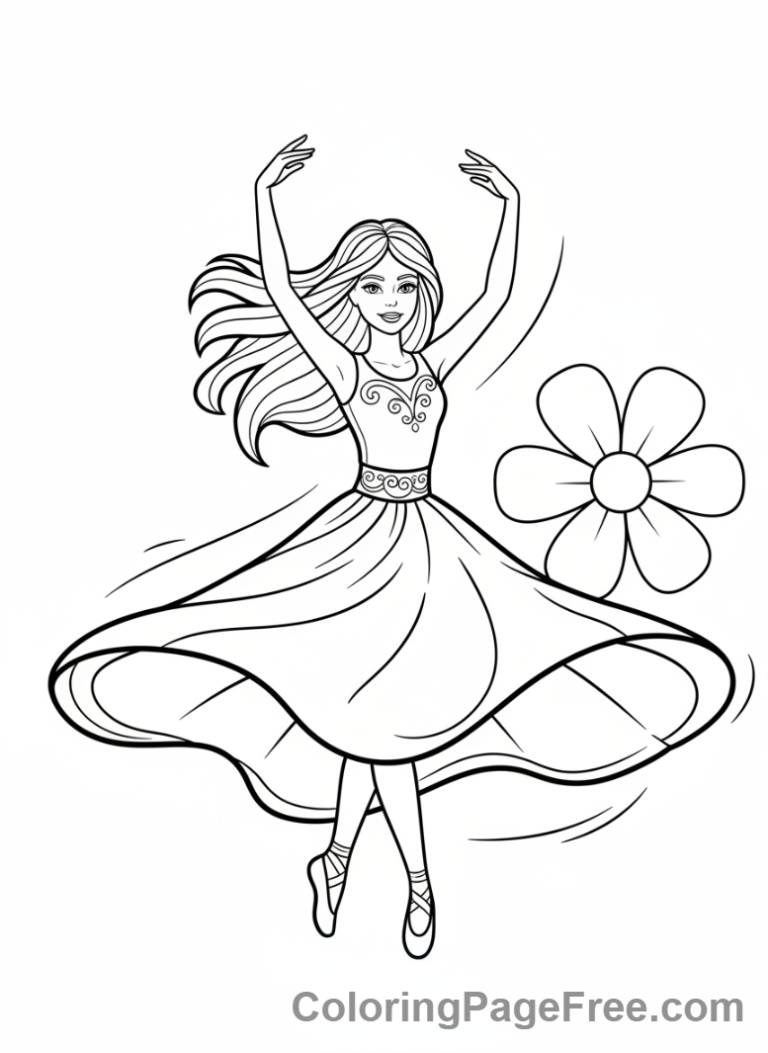 Barbie coloring page - Barbie dancing gracefully