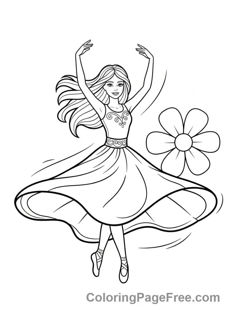Barbie coloring page - Barbie dancing gracefully