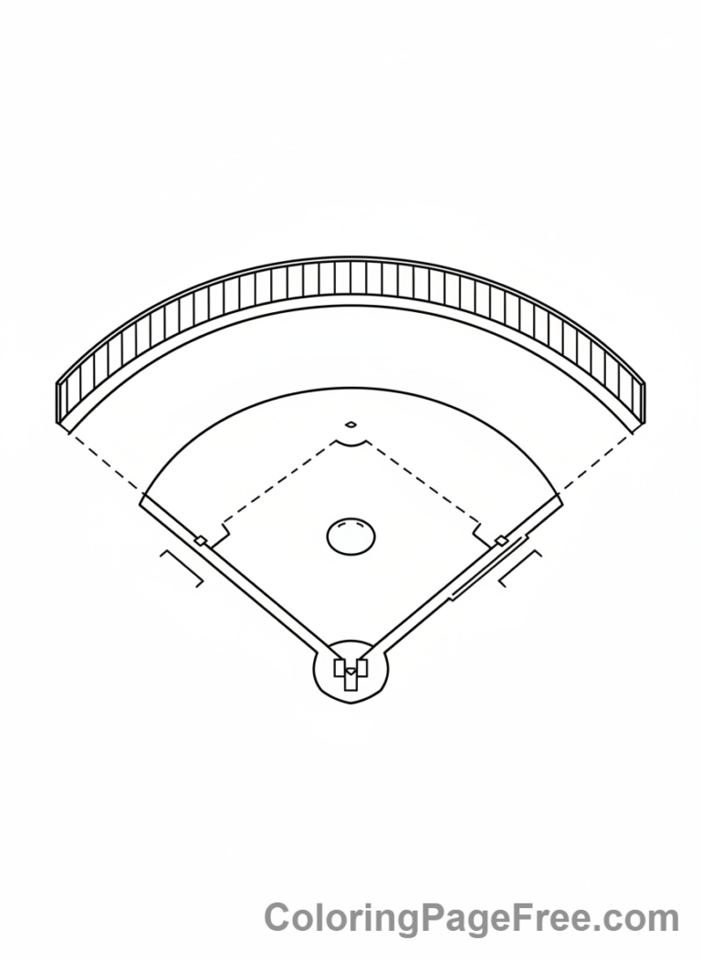 Baseball coloring page - Baseball field scene
