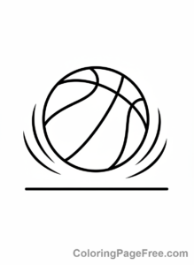 Basketball coloring page - Basketball bouncing floor