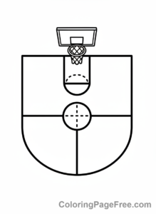 Basketball coloring page - Basketball court layout