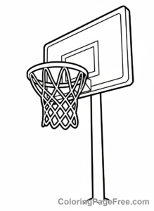 Basketball coloring page - Basketball hoop net