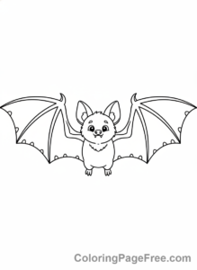 Bat coloring page - Bat wings spread