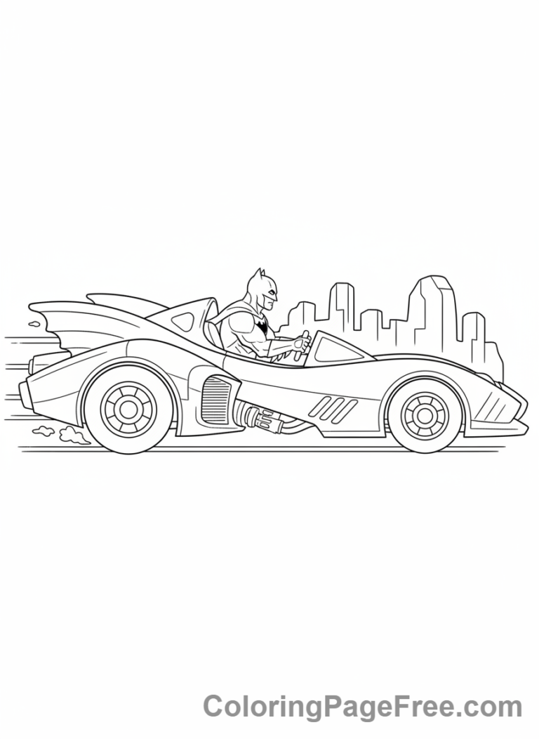 Batman coloring page - Batman Batmobile driving