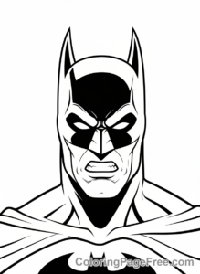 Batman coloring page - Batman close-up face