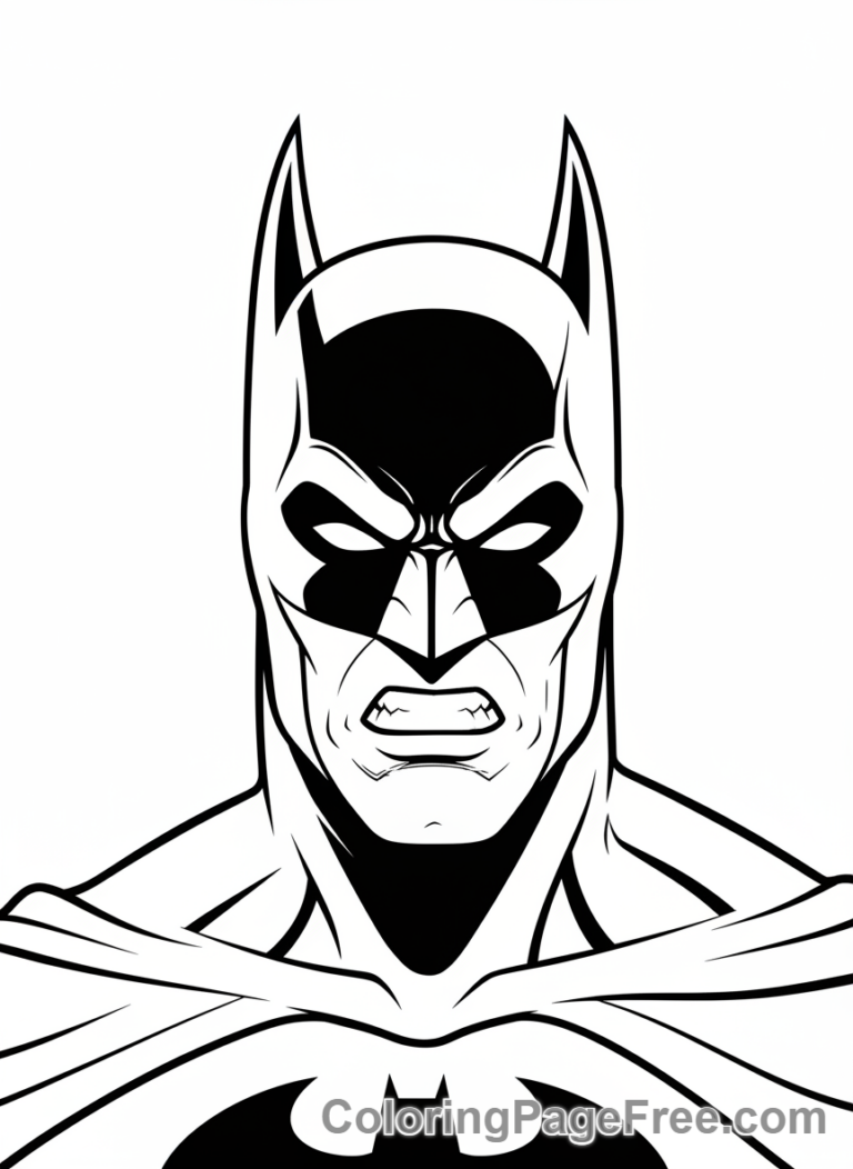 Batman coloring page - Batman close-up face